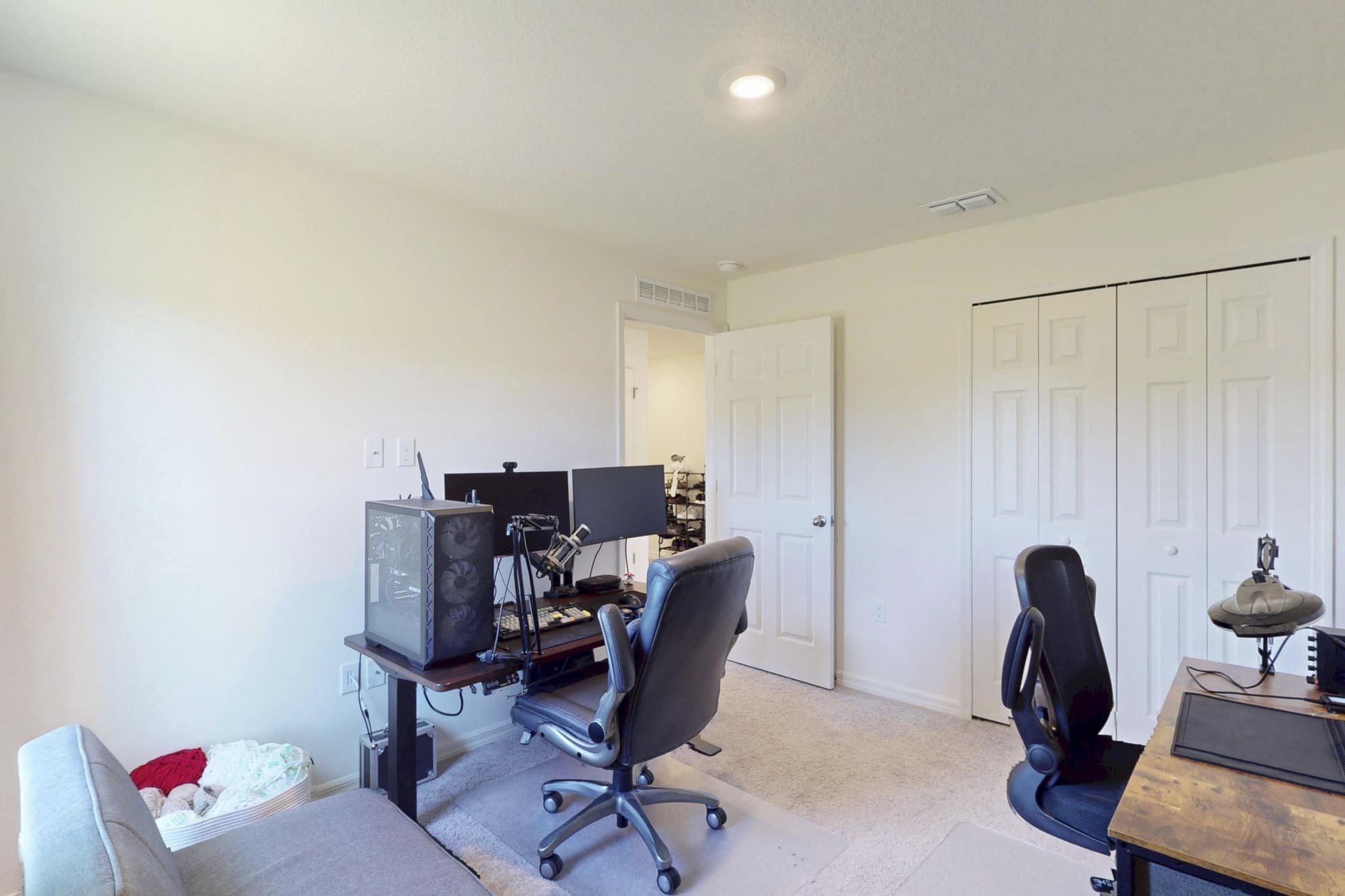Home office with desk setup