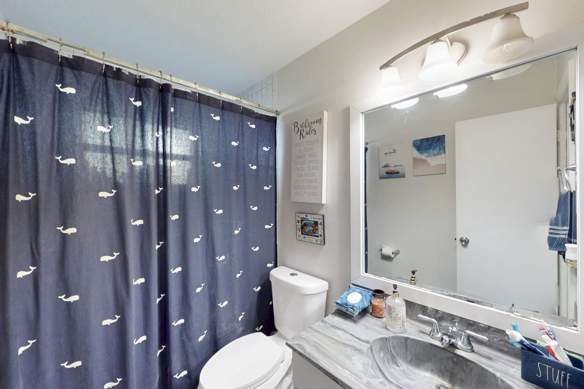 Bathroom with tiled shower